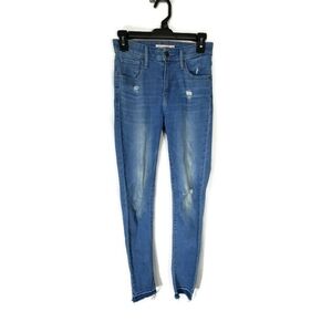 Levi's 721 High Rise Skinny Sz 26 Jeans Raw Hem